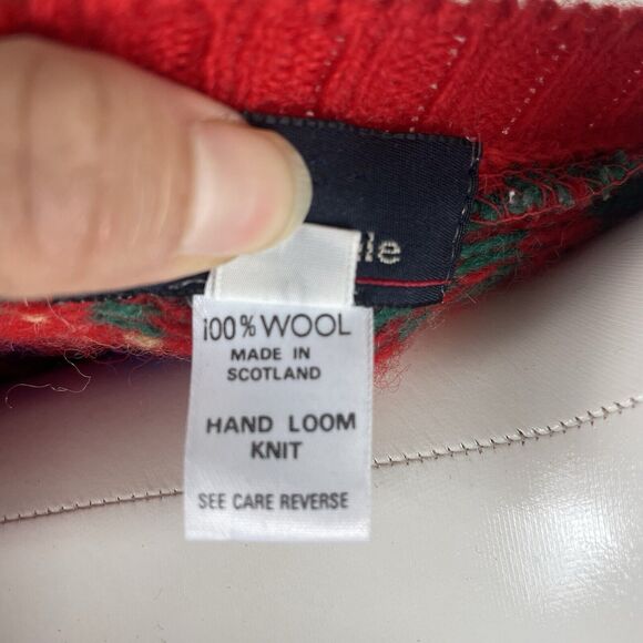 vintage Retro mark shale Scotland Wool Hand Loom knit sweater pullover crewneck - Picture 7 of 9